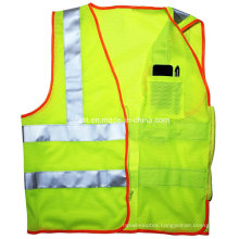 High Visibility Safety Vest with Reflective Tape and Pocket (DFV1075)